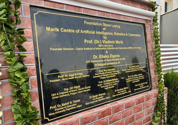 Foundation stone of new Marik Centre of AI, Robotics and Cybernetics